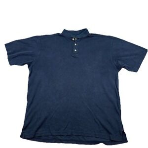 Tommy Bahama Chain Stitch Silk Blend Loose Fit Golf Polo Shirt Mens Sz L Blue